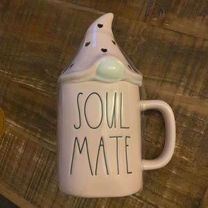 Rae Dunn SOUL MATE GNOME Powder Pink Mug NEW VHTF